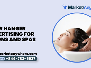 door hanger advertising visual showing a salon and spa door hanger with polished beauty imagery, a booking call to action, and simple service highlights